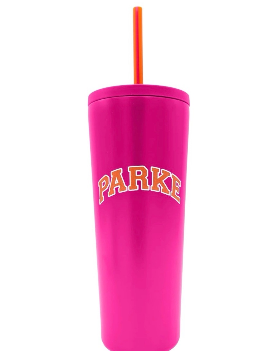 Parke x Dunkin Hot Pink Travel Tumbler with Orange Straw NWT